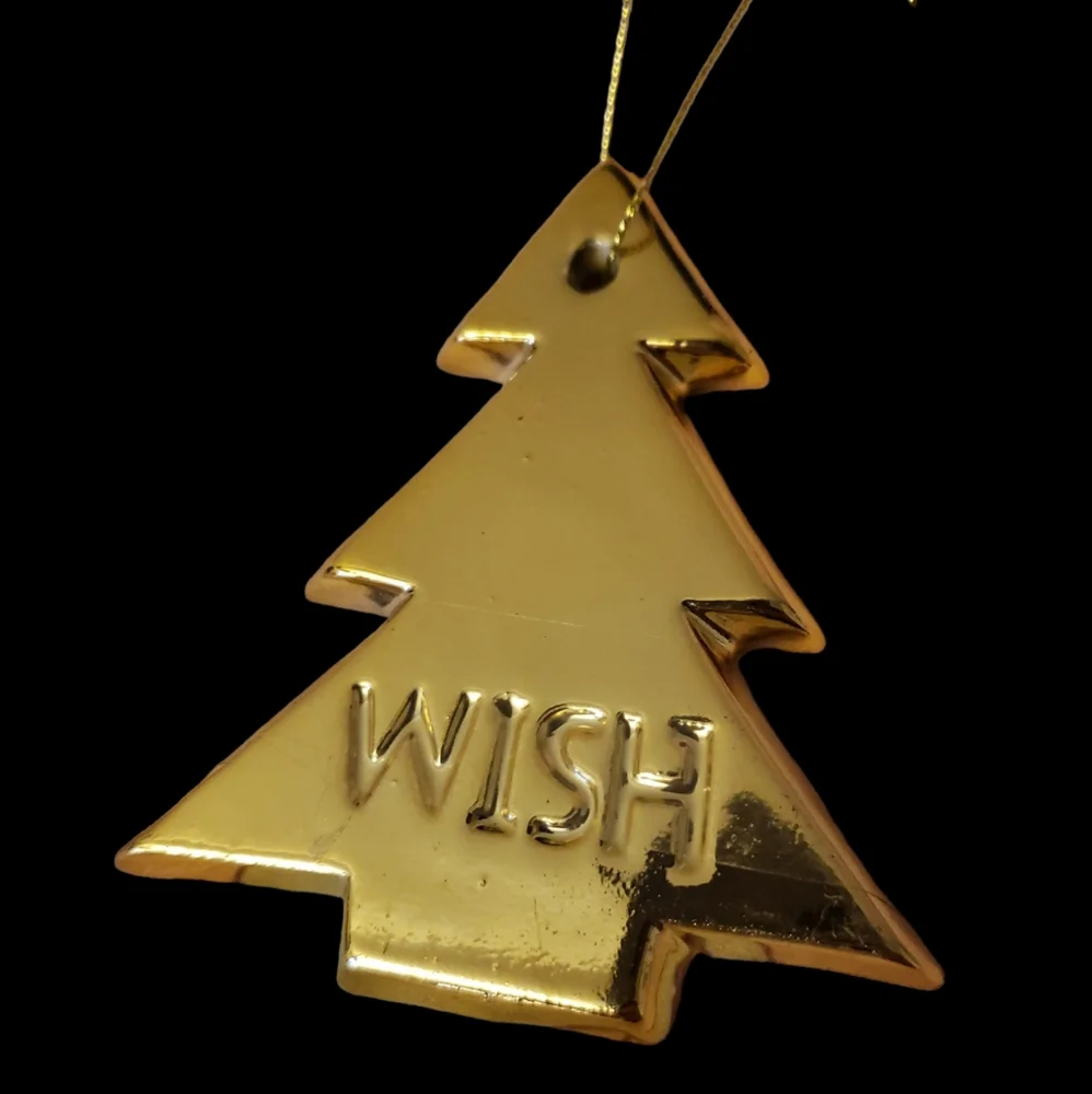 3/$10 Target Brand Set of 2 Holiday Golden Bar Tree Shaped Ornaments